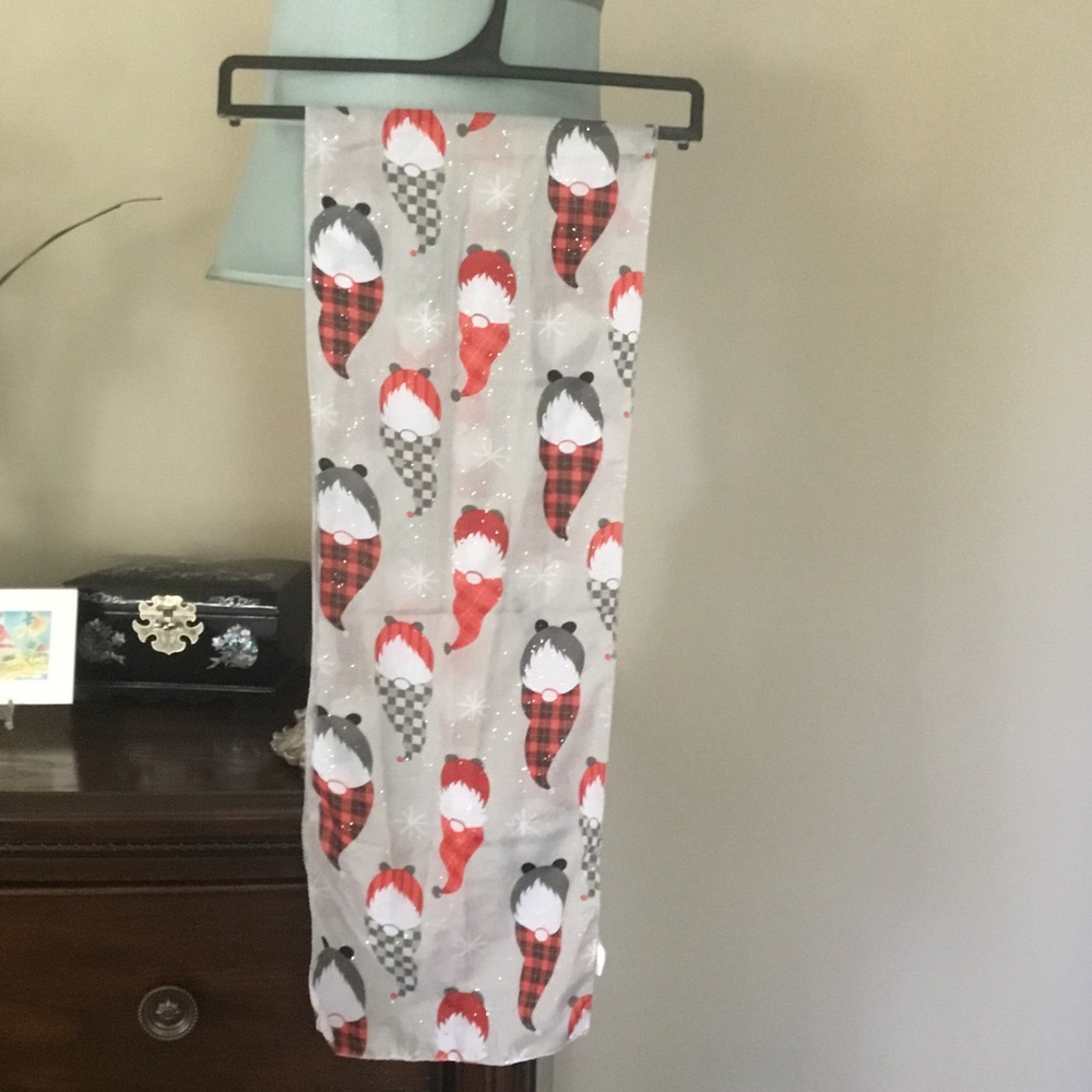Festive Holiday Gnome Print Scarf